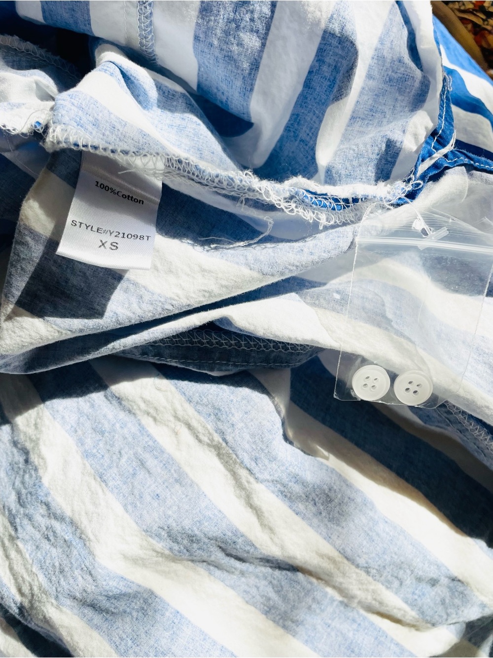 Pomander Place XS Camille Cabana blue & white striped kaftan maxi dress - Picture 8 of 8